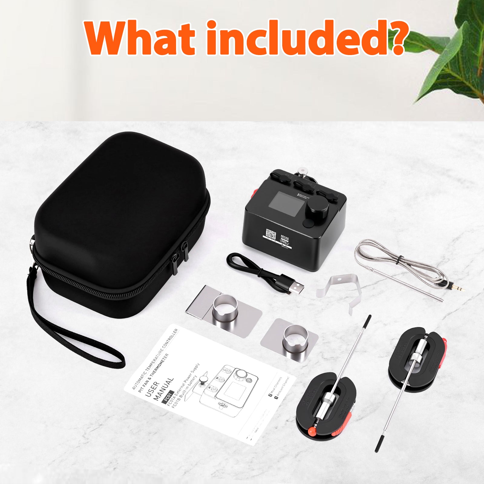 Hymeter Bluetooth Smoker Temperature Controller with Fan,Suitable for Big Green Egg, Kamado Joe, Primo, Vision Grill, Akorn Kamado